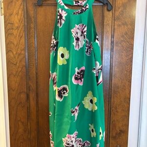 J. Crew Factory Green Floral Dress